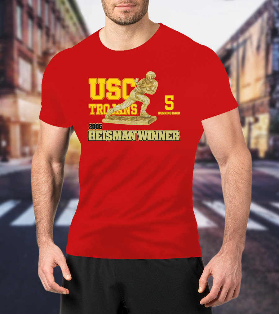 USC Trojans 5 Running Back 2005 Heisman Winner Football Achievement T-Shirt