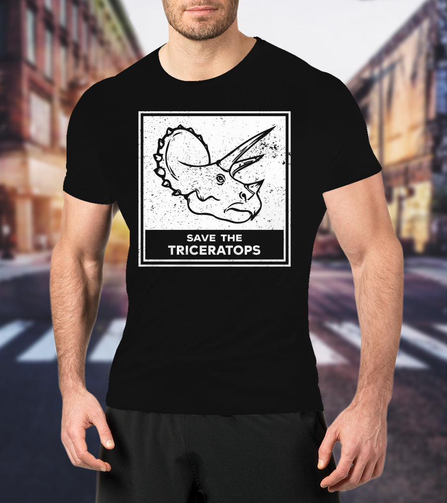 Save The Triceratops Dinosaur Awareness T-Shirt