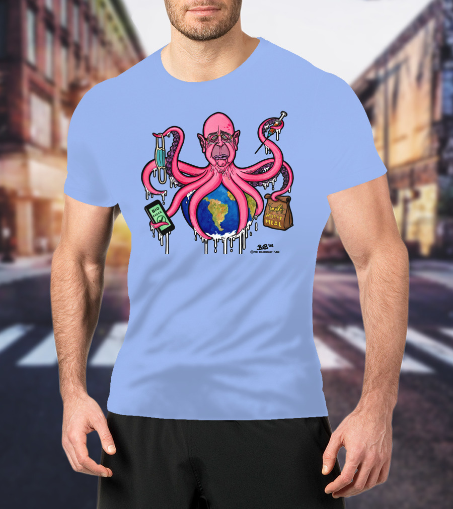 Schwabtopus Earth Bio Check Mask Happy Meal Dripping Syringe T-Shirt