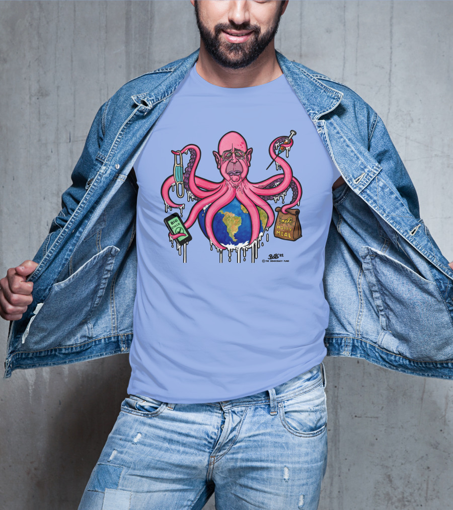 Schwabtopus Earth Bio Check Mask Happy Meal Dripping Syringe T-Shirt