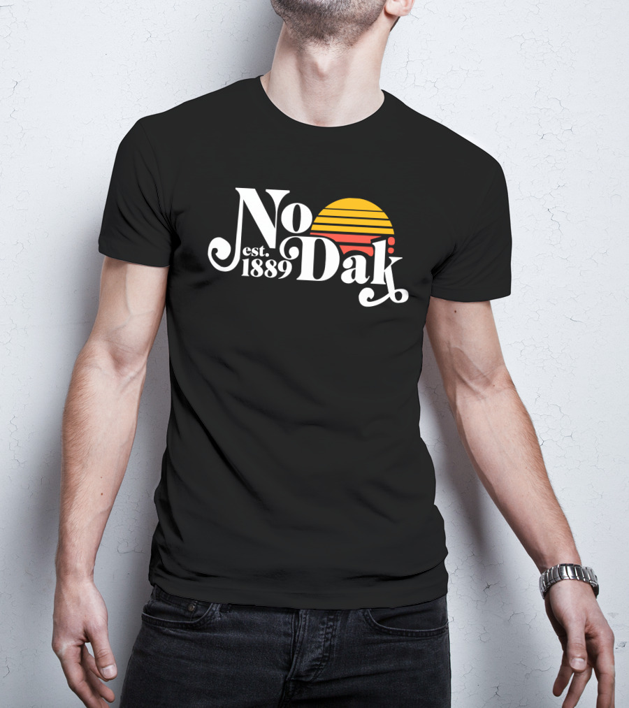No Dak Est 1889 Retro Sunset T-Shirt