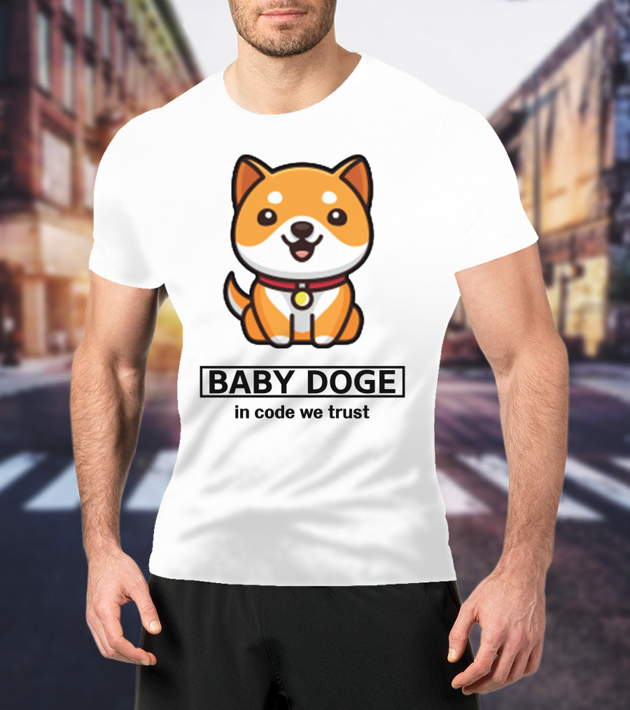 Baby Doge In Code We Trust Kawaii Shiba Inu Puppy T-Shirt