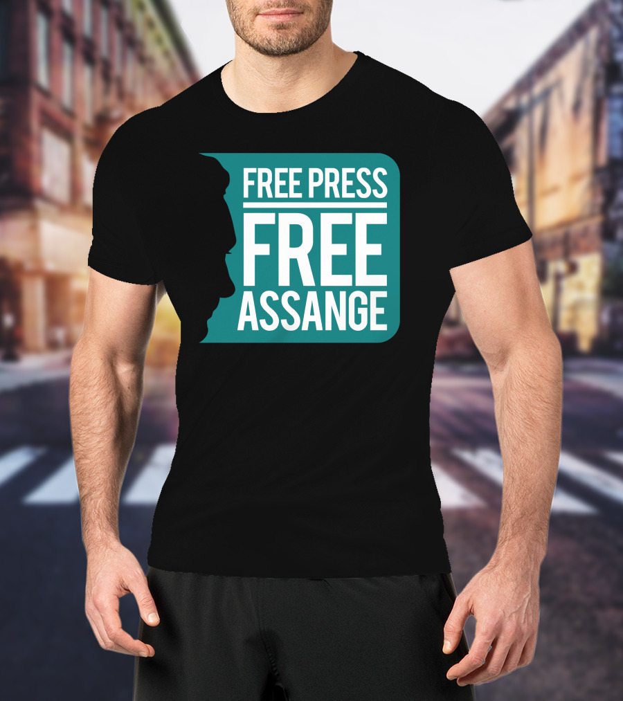 Free Press Free Assange Silhouette Campaign T-Shirt