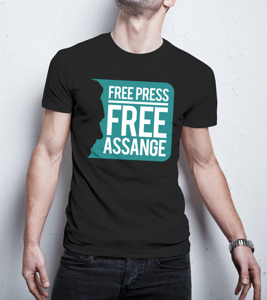 Free Press Free Assange Silhouette Campaign T-Shirt