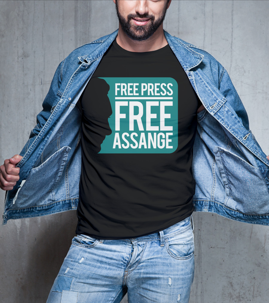 Free Press Free Assange Silhouette Campaign T-Shirt