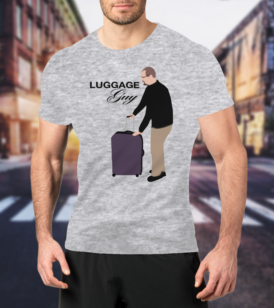 Luggage Guy Barstool Icon With Rolling Suitcase T-Shirt