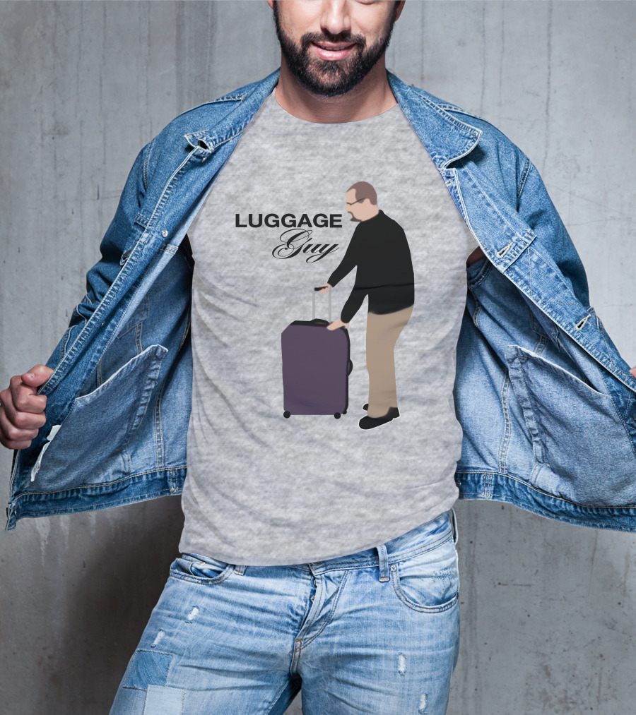Luggage Guy Barstool Icon With Rolling Suitcase T-Shirt