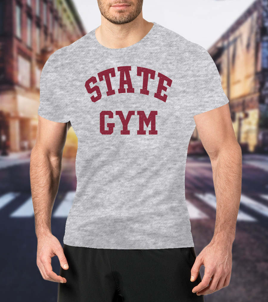 State Gym Vintage Athletic Typography T-Shirt