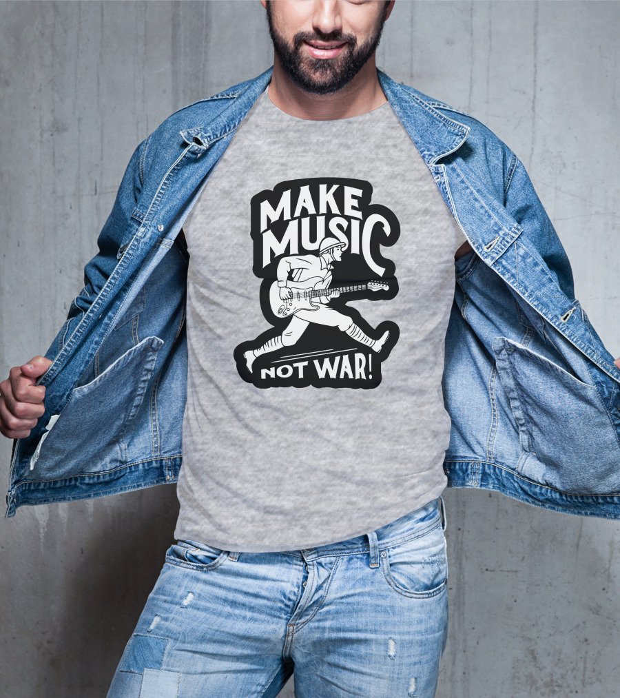 Make Music Not War Mattpinfield Vintage Soldier Guitar T-Shirt