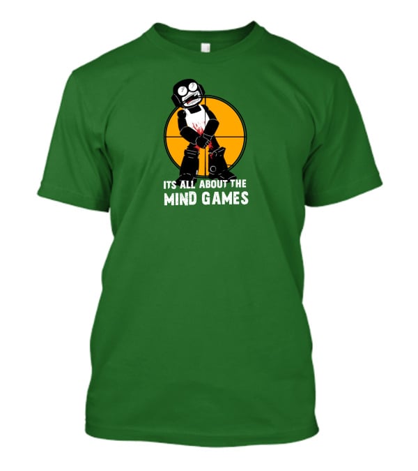 Its All About The Mind Games Targeted Character With Bloodstained Bat T-Shirt