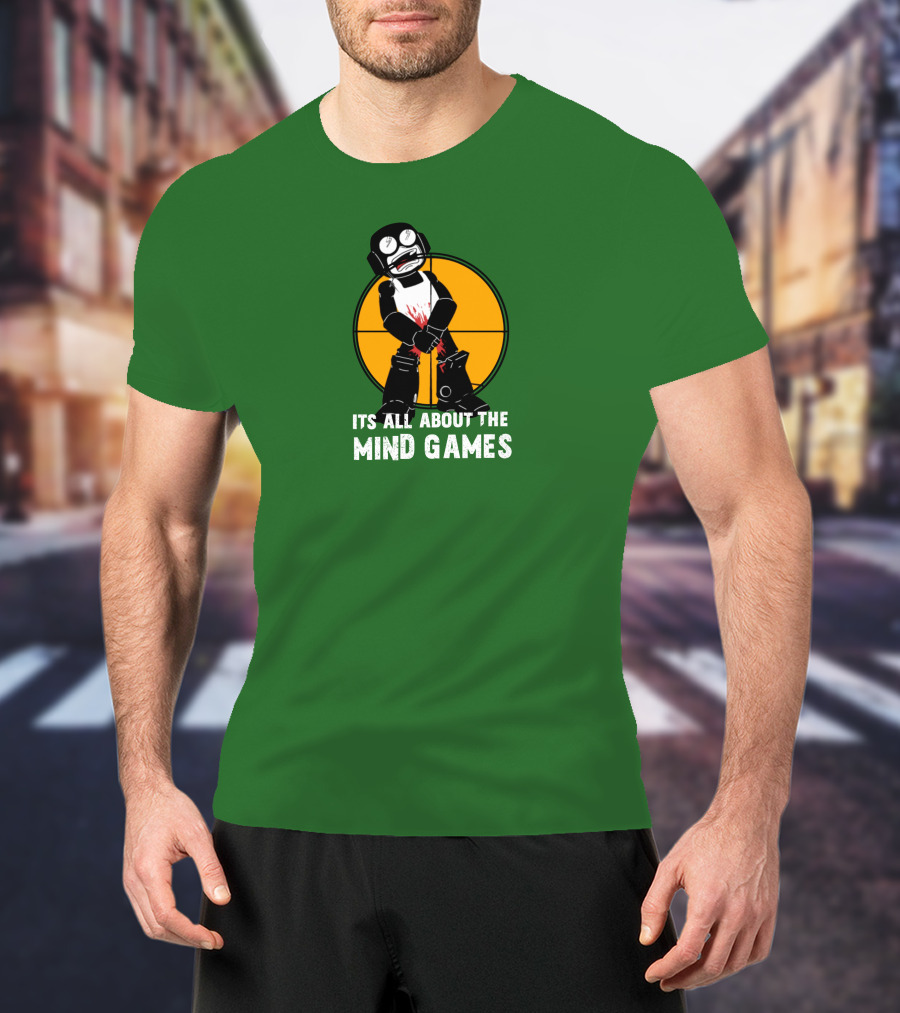 Its All About The Mind Games Targeted Character With Bloodstained Bat T-Shirt