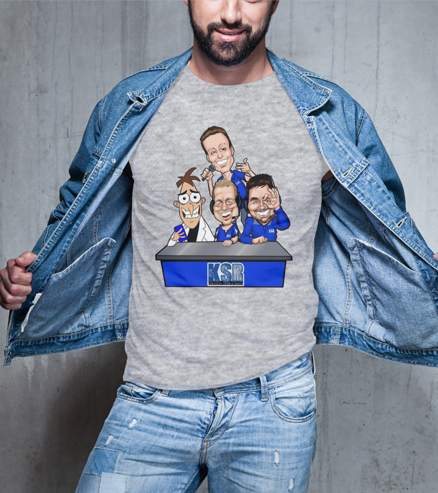 BigBlueAndrew Kentucky Sports Radio KSR Cartoon Panel T-Shirt
