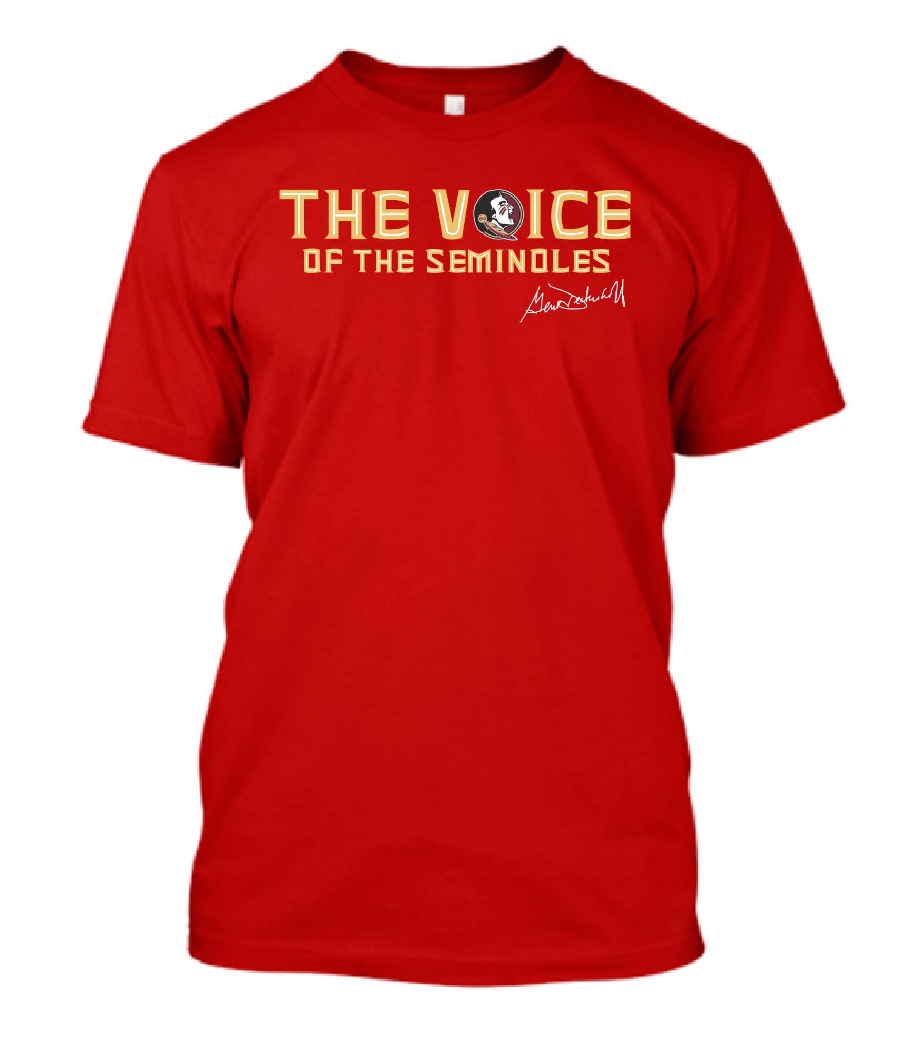 The Voice Of The Seminoles Gene Deckerhoff Signature With Florida State Seminoles T-Shirt