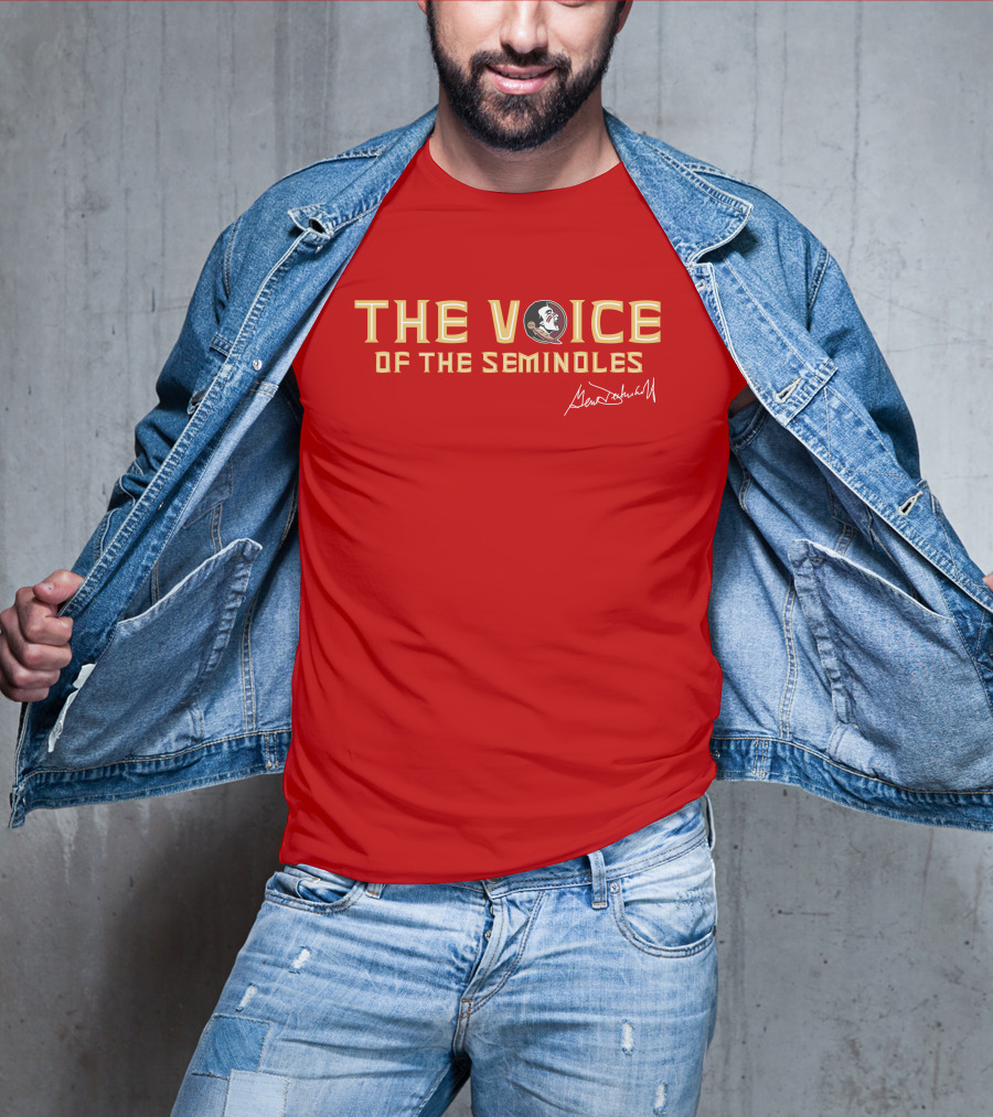 The Voice Of The Seminoles Gene Deckerhoff Signature With Florida State Seminoles T-Shirt