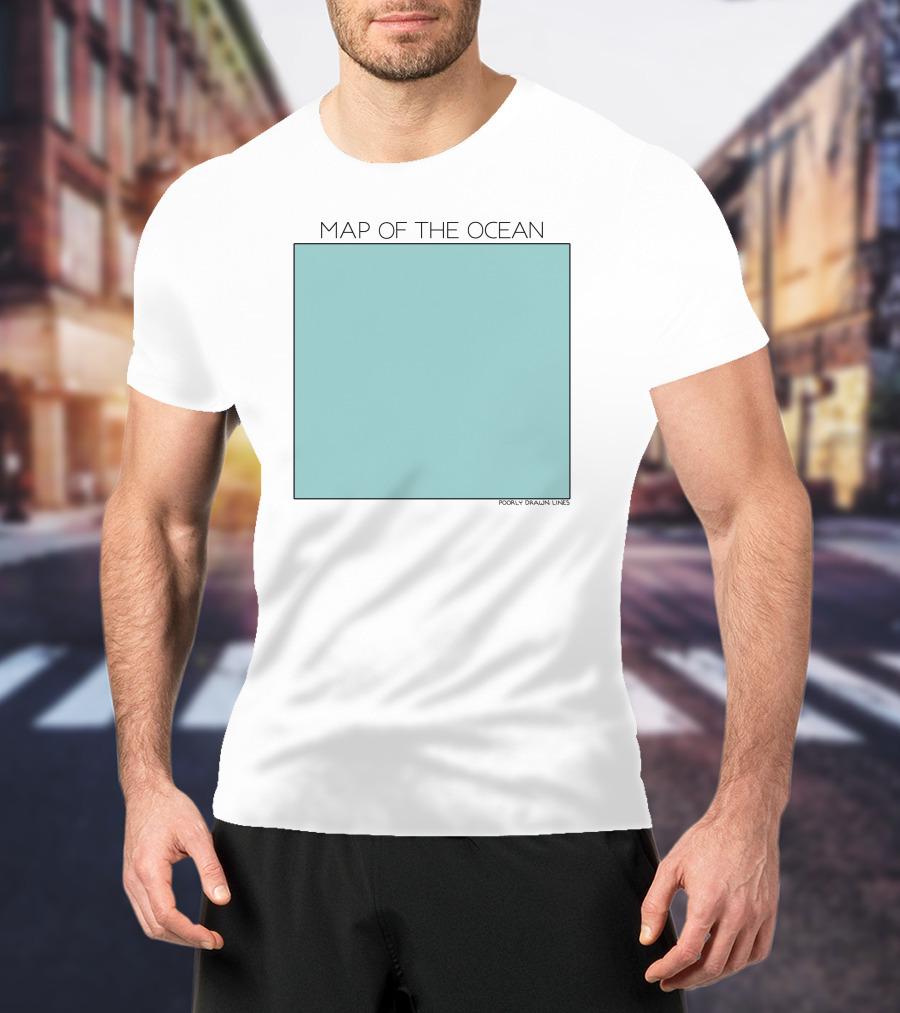 Pdlcomics Map Of The Ocean Poorly Drawn Lines Ocean Square T-Shirt