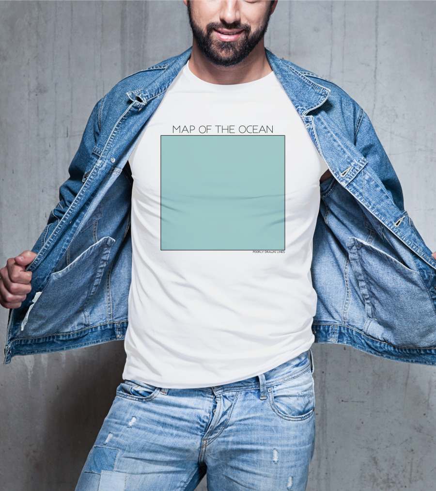 Pdlcomics Map Of The Ocean Poorly Drawn Lines Ocean Square T-Shirt