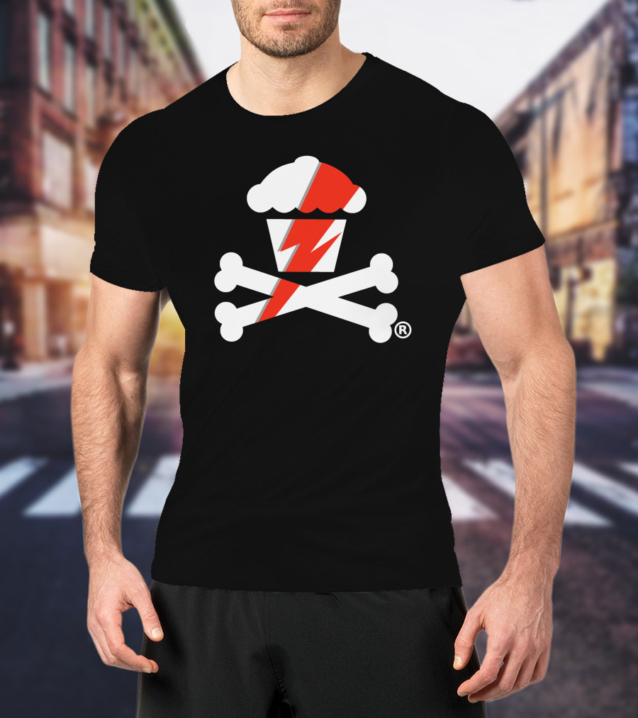 James Gunn Cupcake Crossbones Logo With Lightning Bolt T-Shirt