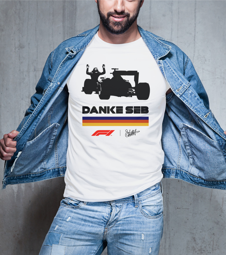 Autosport Sebastian Vettel Danke Seb F1 Silhouette Champion T-Shirt