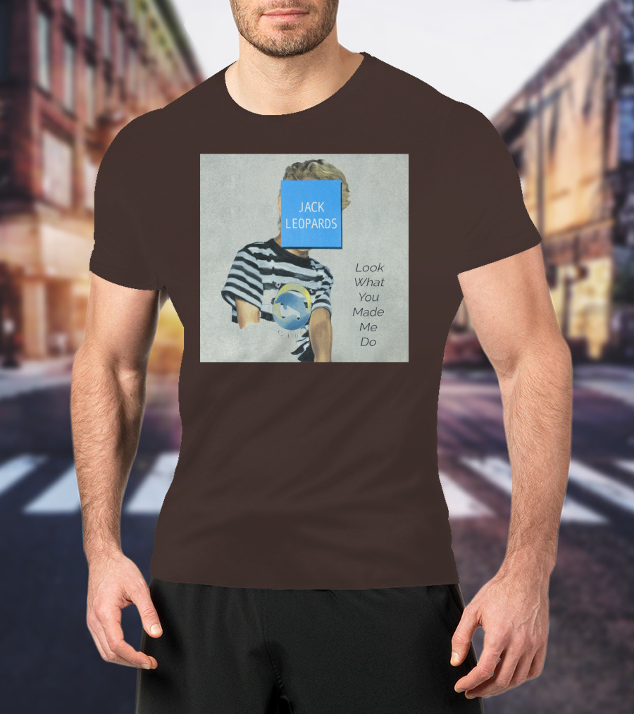 Jack Leopards Look What You Made Me Do Striped Shirt Blue Square T-Shirt
