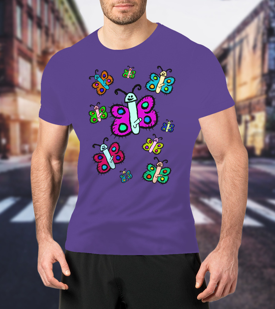Teen Hearts Merch Wienerflys Colorful Butterfly Characters T-Shirt