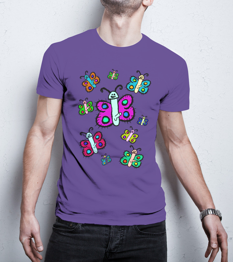 Teen Hearts Merch Wienerflys Colorful Butterfly Characters T-Shirt
