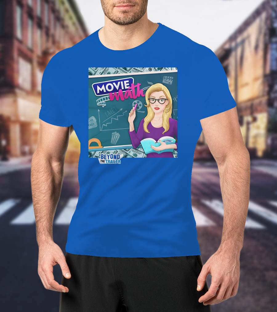 Beyond The Trailer Movie Math Insights With Blonde Woman Holding Book And Remote T-Shirt