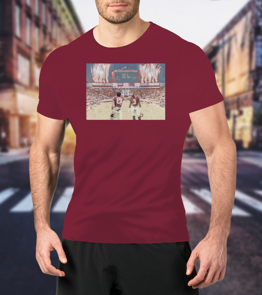 Treybenson3 State Champs 15-3 45-38 Collab Wht T-Shirt
