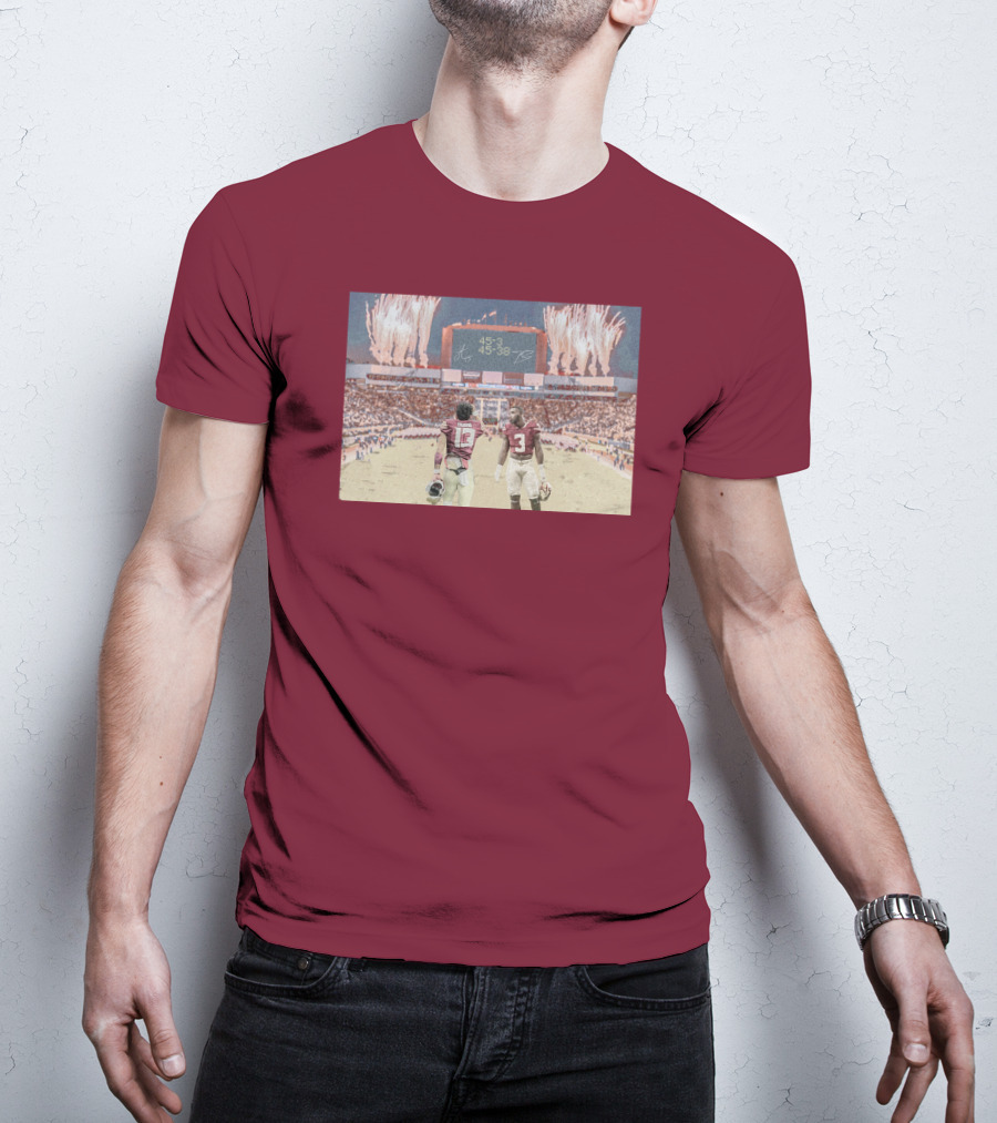 Treybenson3 State Champs 15-3 45-38 Collab Wht T-Shirt