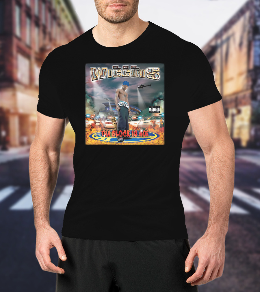 Wiggins Tha Block Is Hot NBA Trophy Helicopter Police Cars Flames T-Shirt