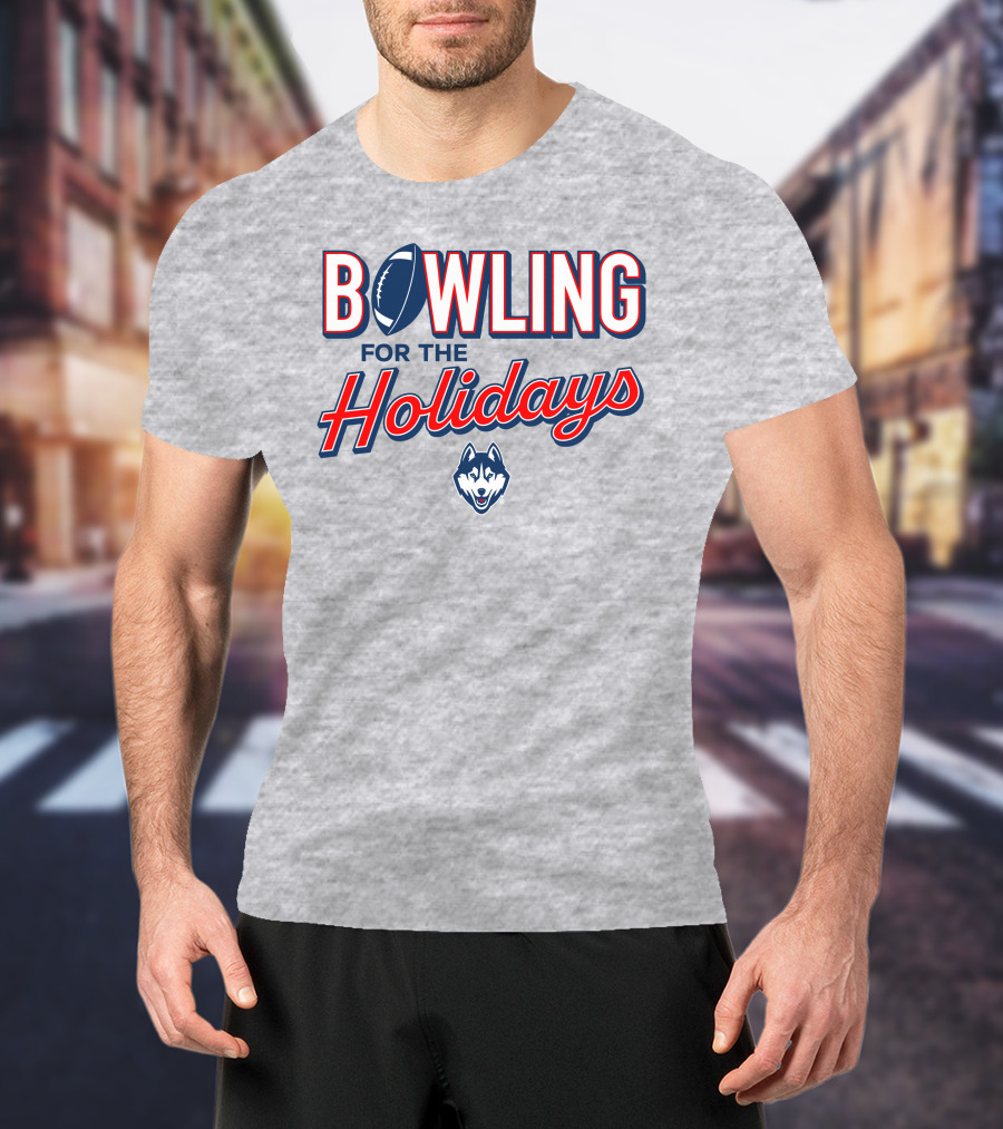 Uconn Huskies Bowling For The Holidays Football T-Shirt