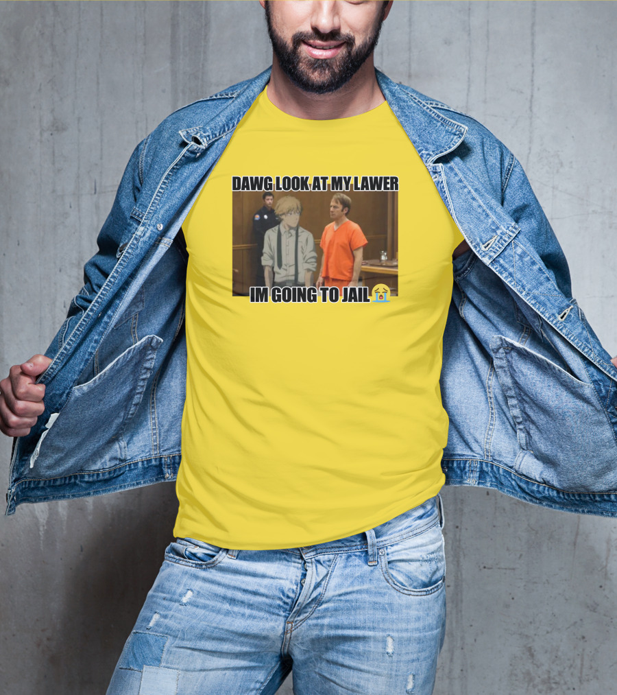 Dawg Look At My Lawer I'm Going To Jail Emoji Anime Character Courtroom T-Shirt