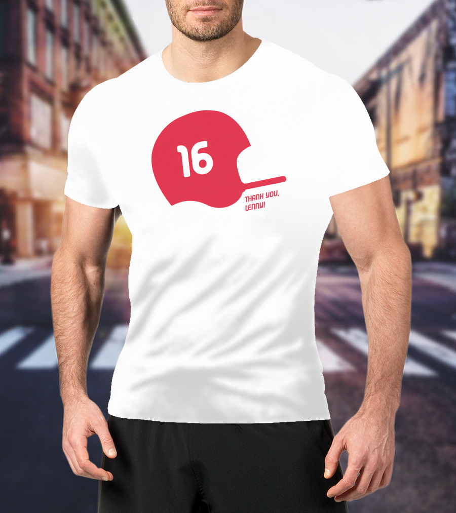16 Thank You Lenny Football Helmet T-Shirt