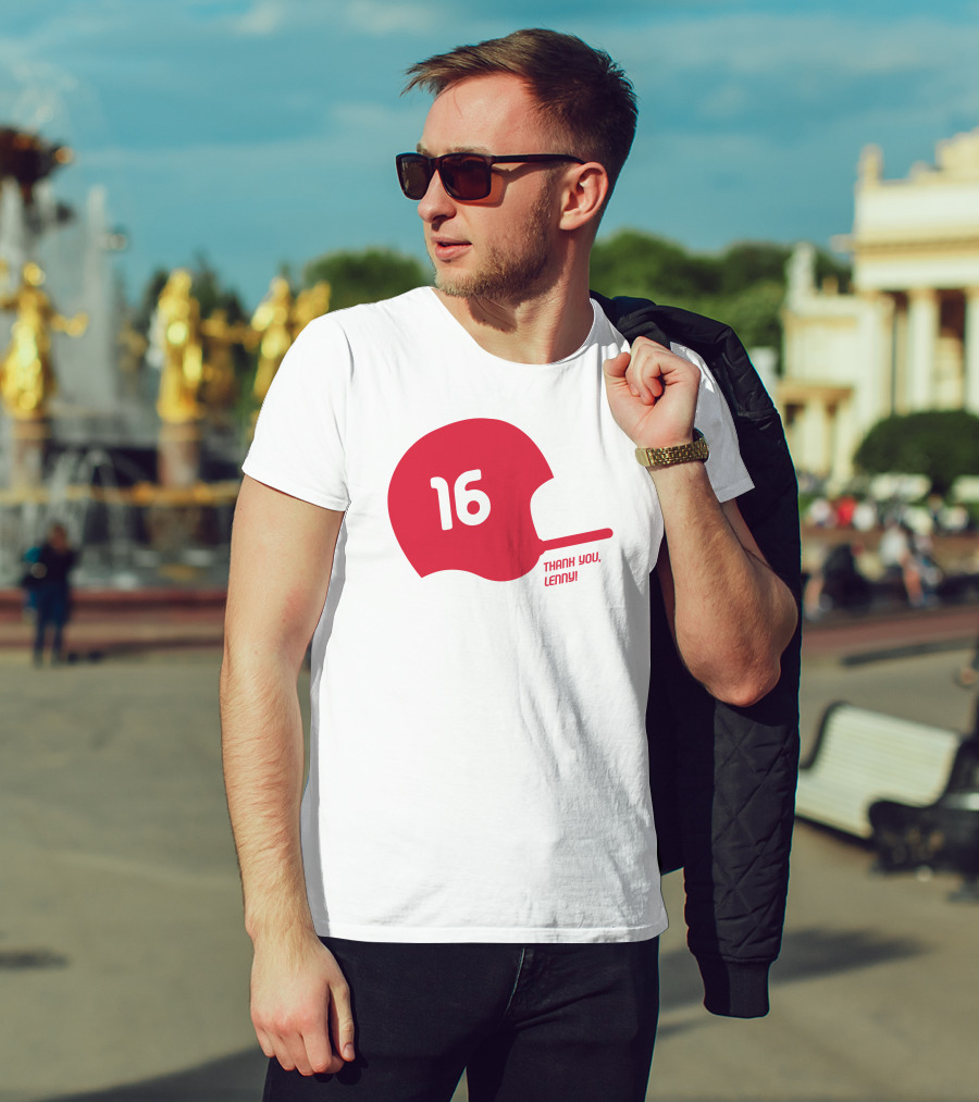 16 Thank You Lenny Football Helmet T-Shirt