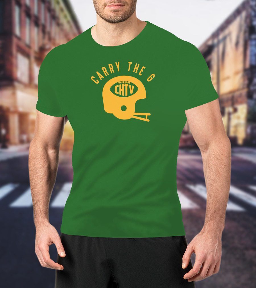 Cheeseheadtv Carry The G Football Helmet CHTV T-Shirt
