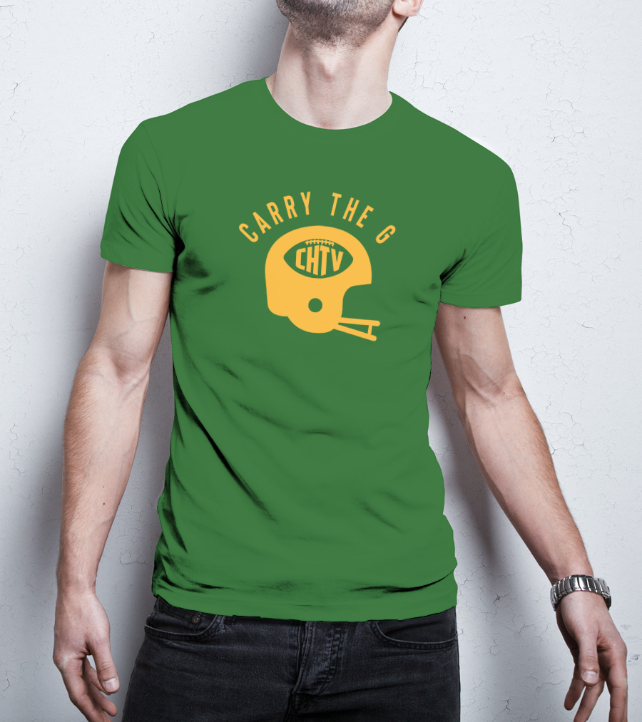 Cheeseheadtv Carry The G Football Helmet CHTV T-Shirt