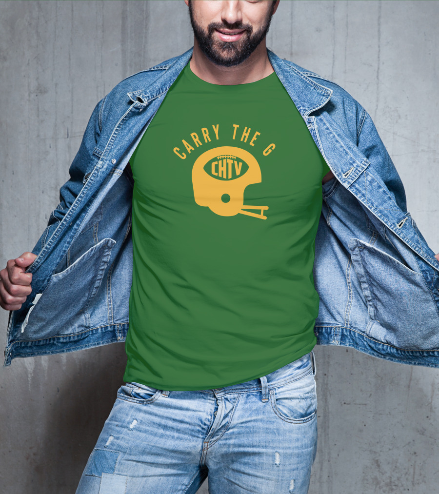 Cheeseheadtv Carry The G Football Helmet CHTV T-Shirt