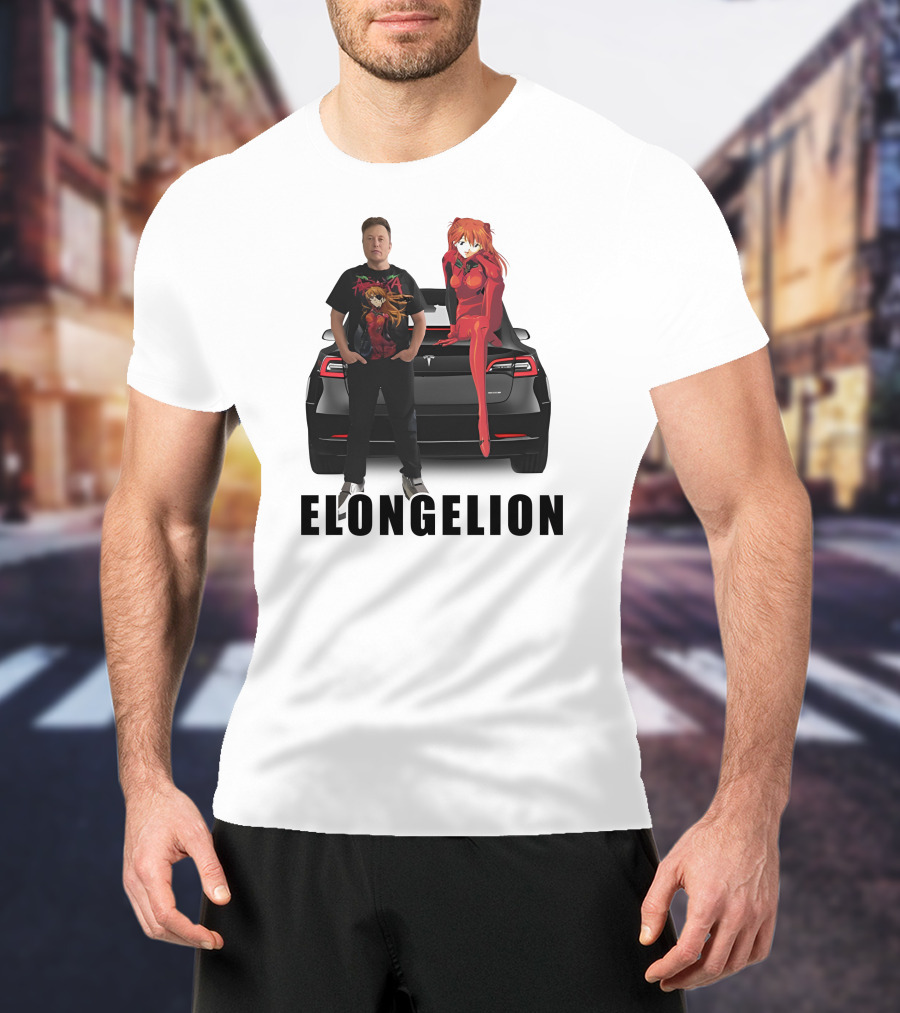 Goofyahhtees Elongelion Tesla Anime Fusion T-Shirt