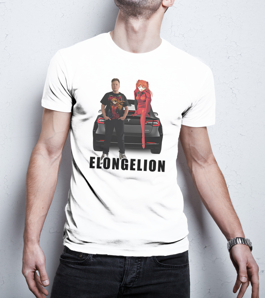 Goofyahhtees Elongelion Tesla Anime Fusion T-Shirt