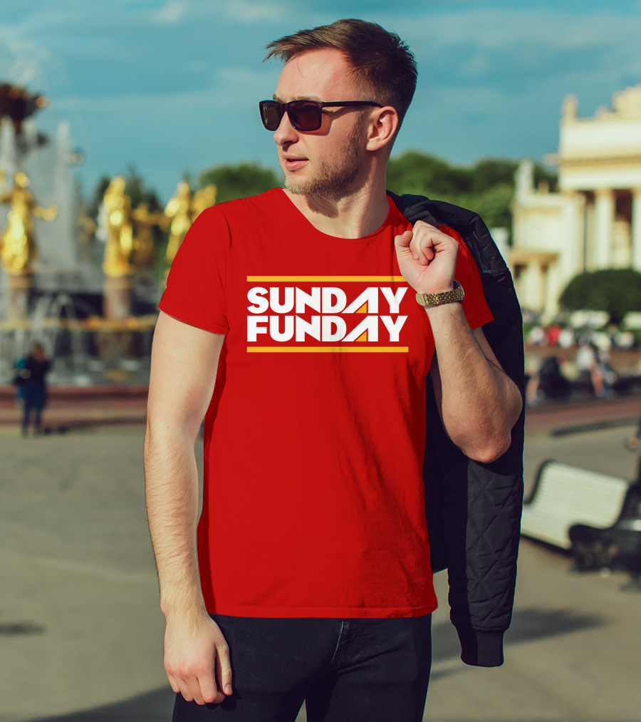 Sunday Funday Westside Storey Store Bold Red Typography T-Shirt
