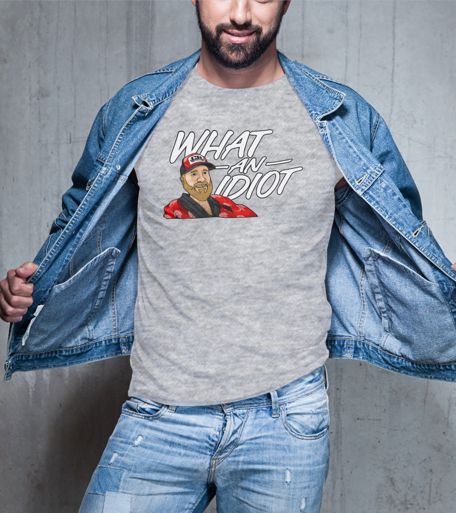 Couch Racer Who Says What An Idiot With Bearded Guy In Cap T-Shirt