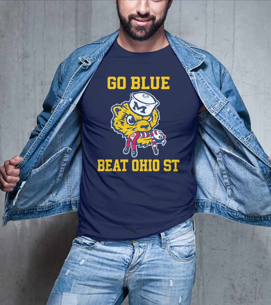Go Blue Beat Ohio St Michigan Wolverine Victory Mascot Showdown T-Shirt