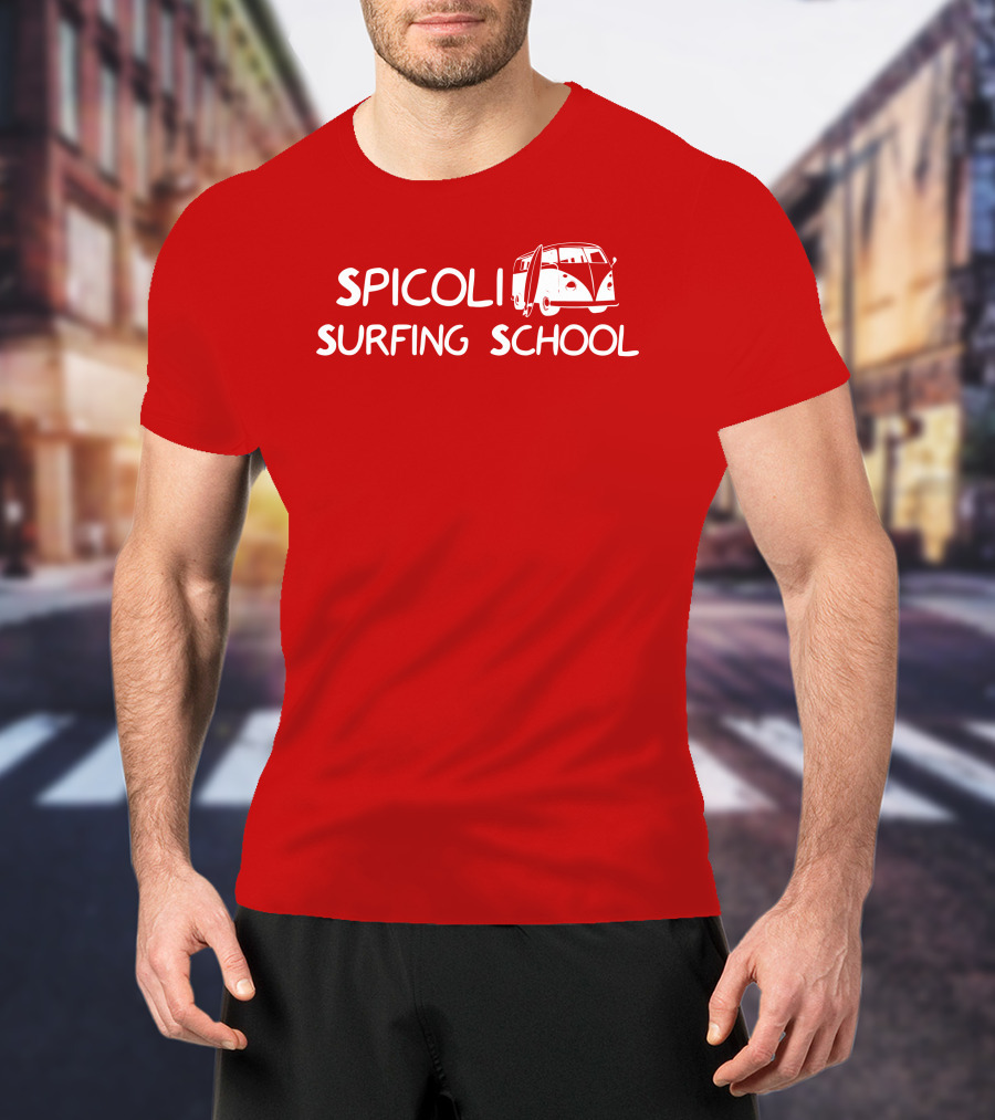 Spicoli Surfing School Super 70s Sports Vintage Van Surfboard T-Shirt