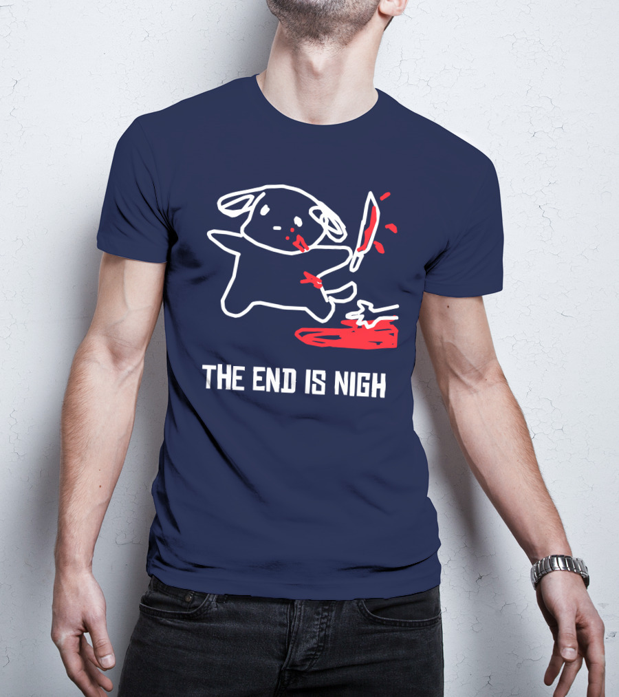 Iahfy The End Is Nigh Cute Creature With Knife And Blood T-Shirt