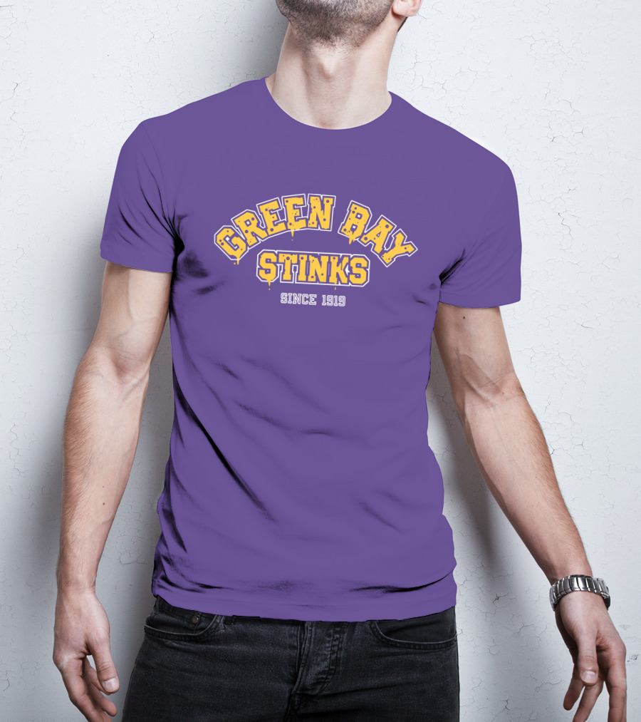 Green Bay Stinks Since 1919 John Randle Purple Yellow Football Rivalry Joke T-Shirt