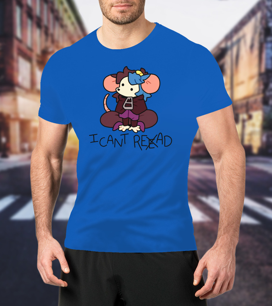 Willowmvp Merch I Can't Reead Mouse Character With Hooded Cloak T-Shirt