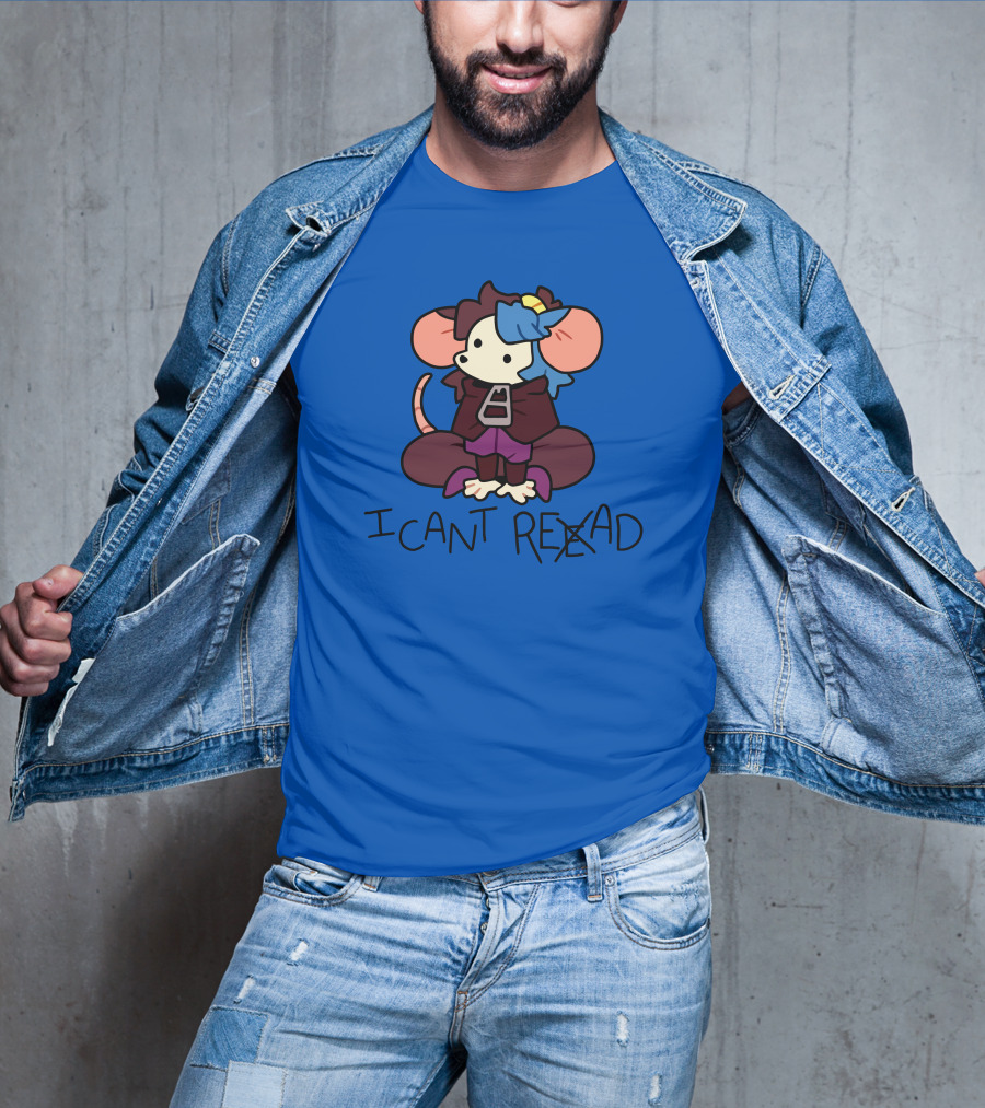 Willowmvp Merch I Can't Reead Mouse Character With Hooded Cloak T-Shirt