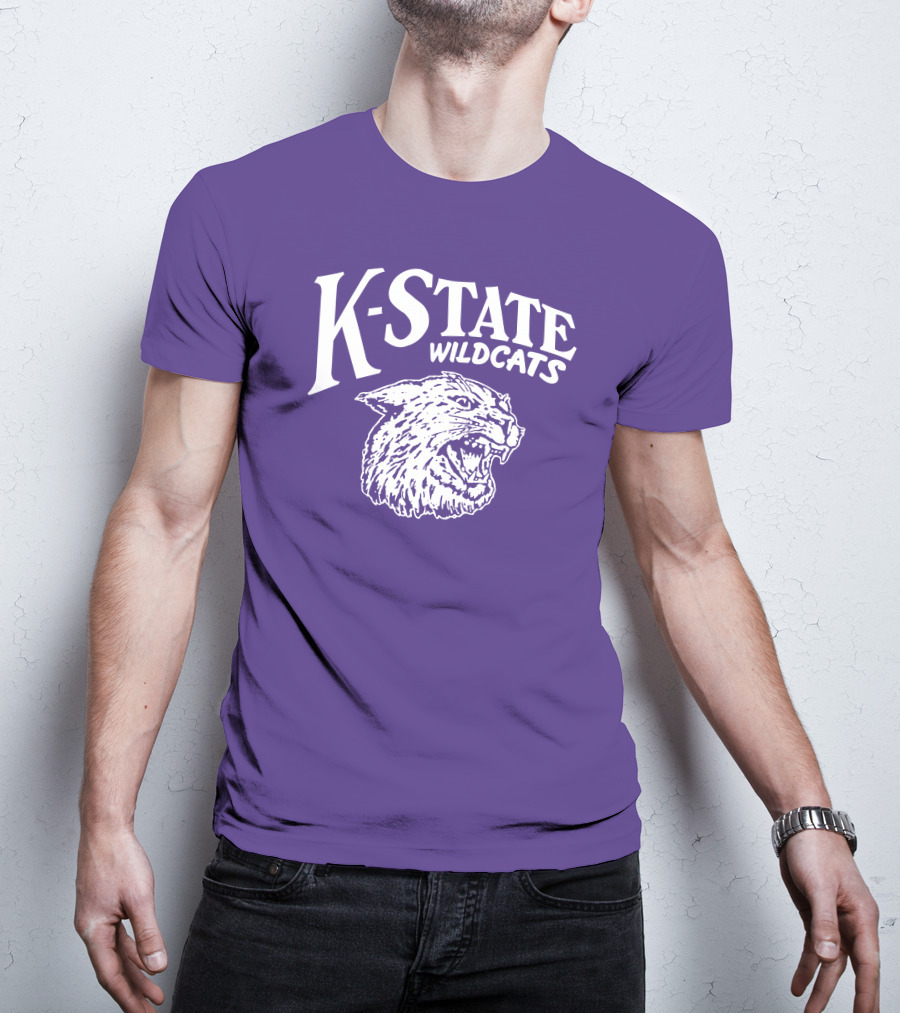 Charlie Hustle K-State Wildcats Vintage Purple Mascot T-Shirt
