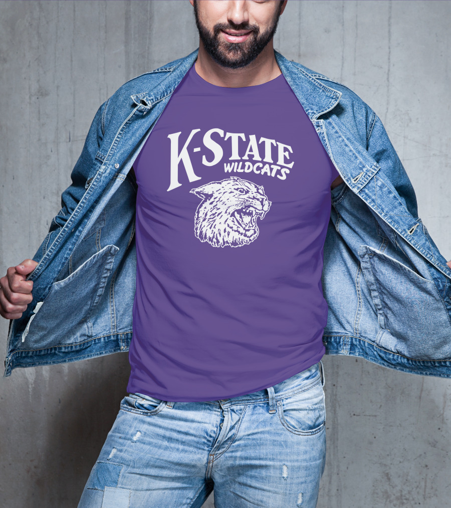Charlie Hustle K-State Wildcats Vintage Purple Mascot T-Shirt