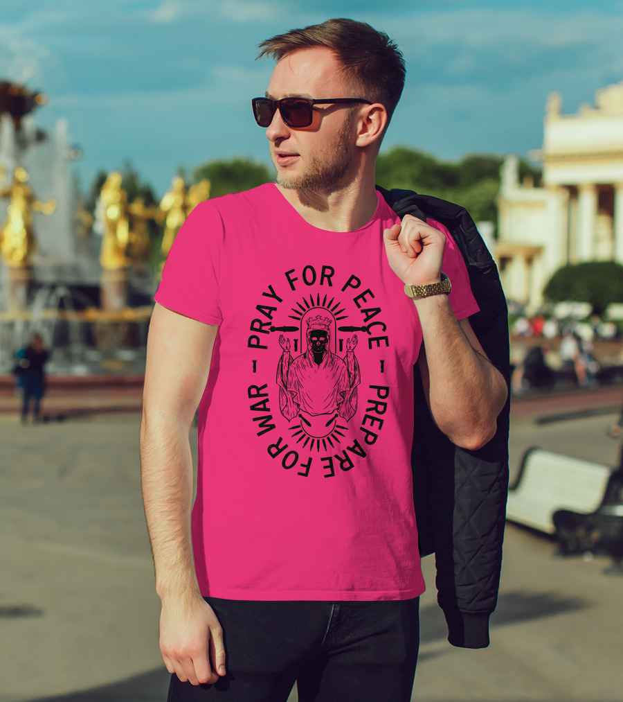 Lord Bell Pray For Peace Prepare For War Skeleton Halo T-Shirt