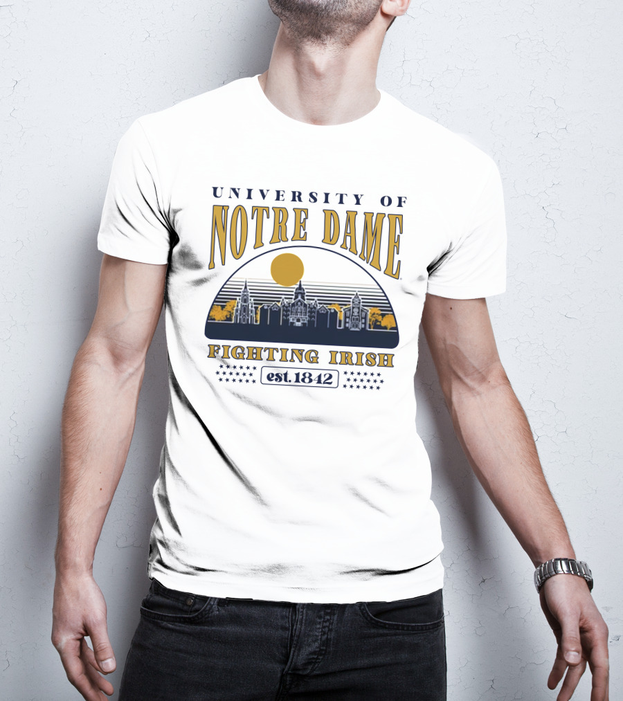 University Of Notre Dame Fighting Irish Est 1842 Classic Skyline T-Shirt